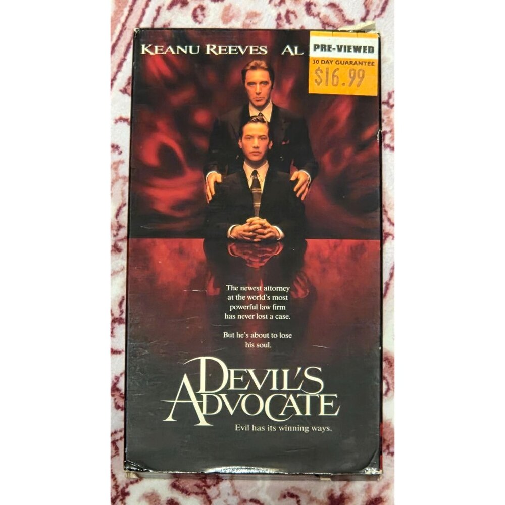 Devil's Advocate (1998 VHS) Keanu Reeves Al Pacino Charlize Theron Thriller